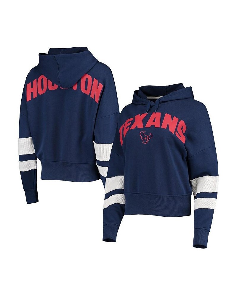 Women's Navy White Houston Texans Sideline Stripe Pullover Hoodie Navy, White $34.40 Sweatshirts