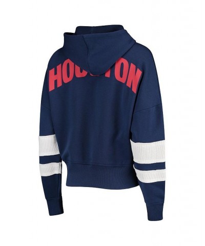 Women's Navy White Houston Texans Sideline Stripe Pullover Hoodie Navy, White $34.40 Sweatshirts