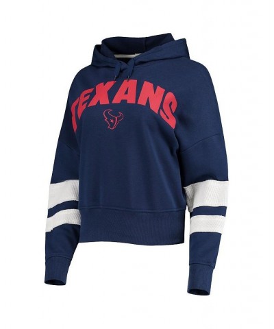 Women's Navy White Houston Texans Sideline Stripe Pullover Hoodie Navy, White $34.40 Sweatshirts