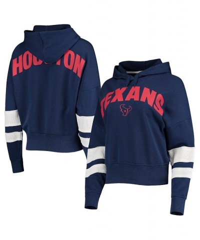 Women's Navy White Houston Texans Sideline Stripe Pullover Hoodie Navy, White $34.40 Sweatshirts