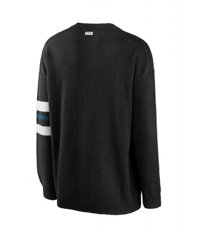 Women's Black Carolina Panthers Button-Up Knit Cardigan Black $35.10 Sweaters