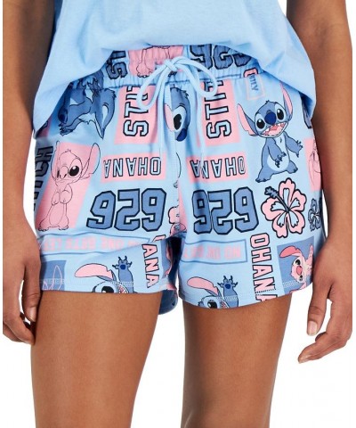 Juniors' Stitch-Graphic Pull-On Shorts Blue $10.34 Shorts