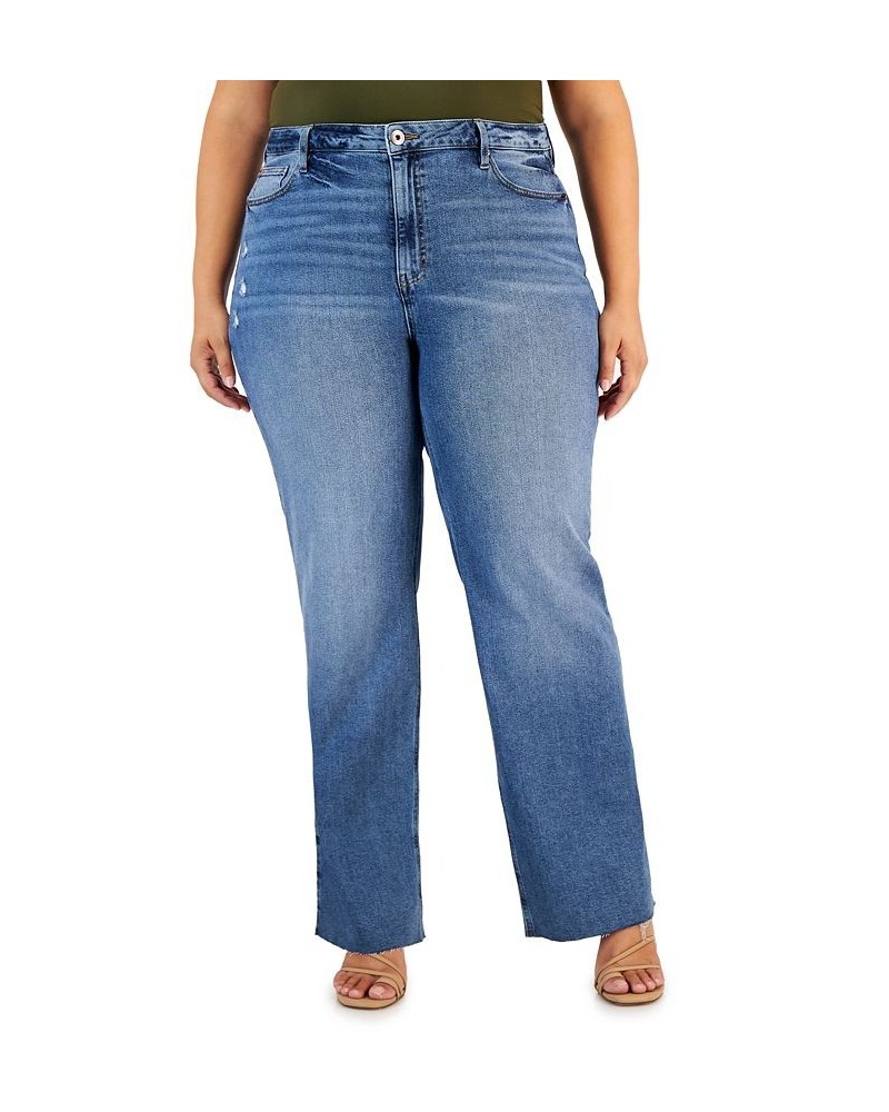 Trendy Plus Size Raw Hem Wide-Leg Jeans Vipacco $16.79 Jeans