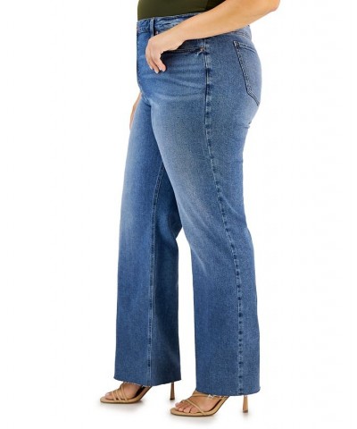 Trendy Plus Size Raw Hem Wide-Leg Jeans Vipacco $16.79 Jeans