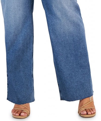 Trendy Plus Size Raw Hem Wide-Leg Jeans Vipacco $16.79 Jeans