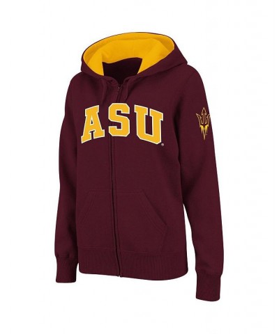 Women's Stadium Athletic Maroon Arizona State Sun Devils Arched Name Full-Zip Hoodie Maroon $28.60 Sweatshirts