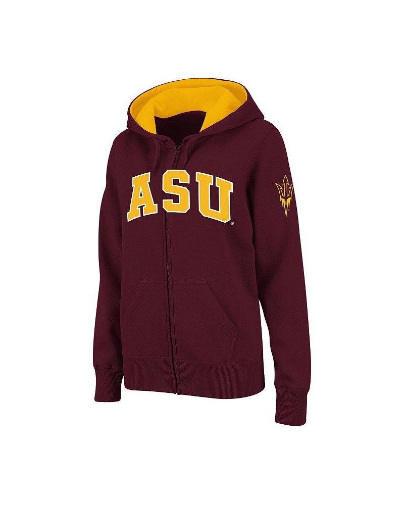 Women's Stadium Athletic Maroon Arizona State Sun Devils Arched Name Full-Zip Hoodie Maroon $28.60 Sweatshirts