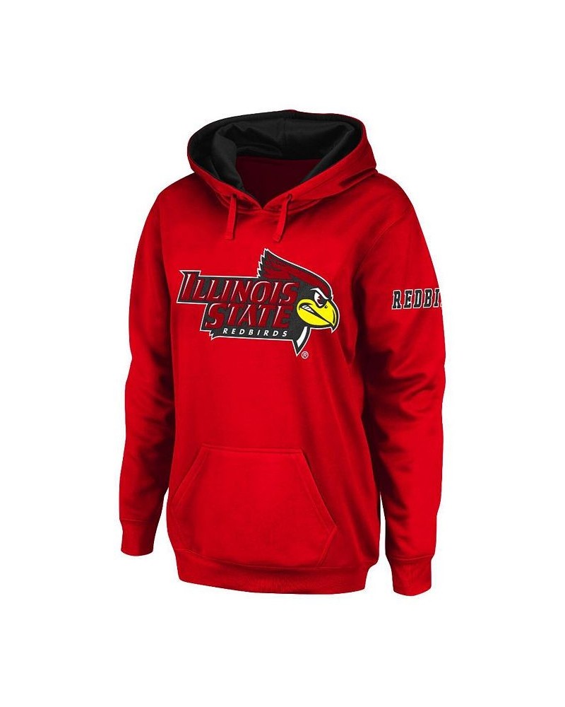 Women's Red Illinois State Redbirds Big Logo Pullover Hoodie Red $27.60 Sweatshirts