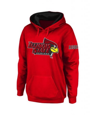 Women's Red Illinois State Redbirds Big Logo Pullover Hoodie Red $27.60 Sweatshirts