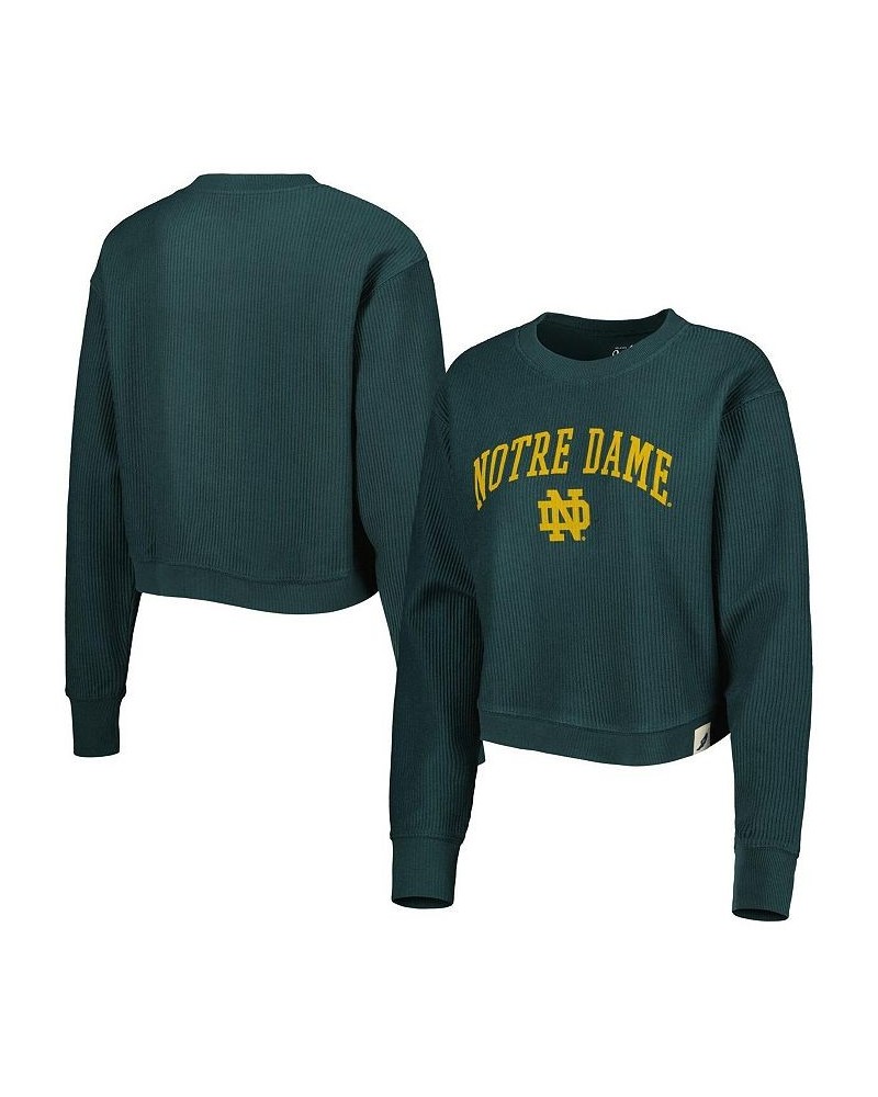 Women's Green Notre Dame Fighting Irish Classic Campus Corded Timber Sweatshirt Green $43.19 Sweatshirts