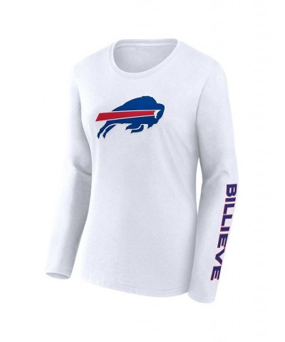 Women's Branded Royal White Buffalo Bills Short and Long Sleeve T-shirt Combo Pack Blue $21.32 Tops