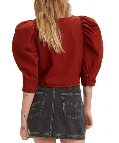 Women's Ellora Puff-Sleeve Blouse Fired Brick $12.29 Tops