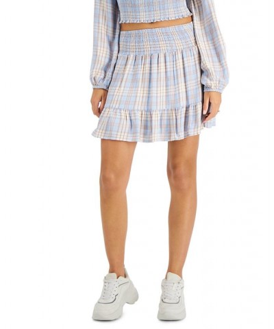 Juniors' Ruffled Mini Skirt Black Plaid $9.18 Skirts