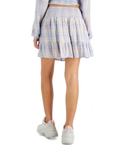 Juniors' Ruffled Mini Skirt Black Plaid $9.18 Skirts