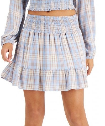 Juniors' Ruffled Mini Skirt Black Plaid $9.18 Skirts