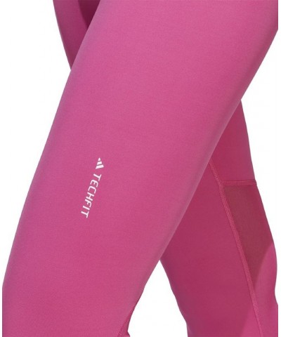 Women's Techfit 3-Stripes Elastic Waist 7/8 Leggings Pink $22.79 Pants