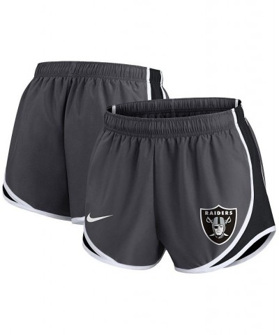 Women's Charcoal Las Vegas Raiders Plus Size Logo Performance Tempo Shorts Charcoal $26.95 Shorts