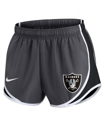 Women's Charcoal Las Vegas Raiders Plus Size Logo Performance Tempo Shorts Charcoal $26.95 Shorts