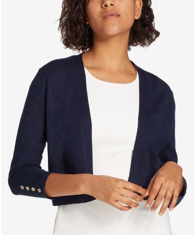 Button Sleeve Cardigan Blue $31.27 Sweaters