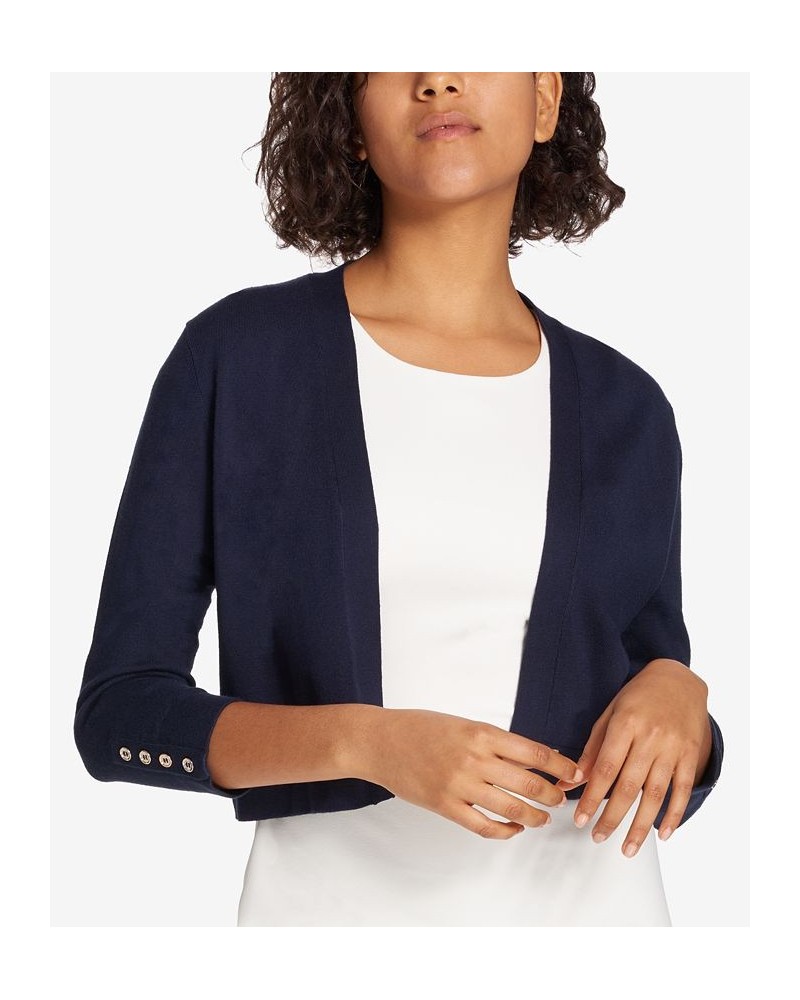 Button Sleeve Cardigan Blue $31.27 Sweaters