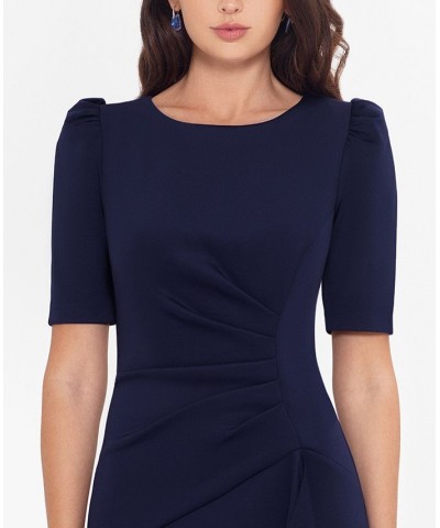 Petite Puff-Sleeve Gown Midnight Blue $89.79 Dresses