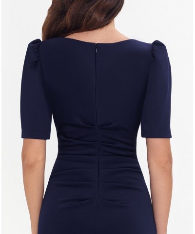 Petite Puff-Sleeve Gown Midnight Blue $89.79 Dresses