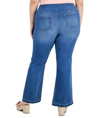 Plus Size Pull-On Flare-Leg Jeans Pineapple Wash $11.64 Jeans