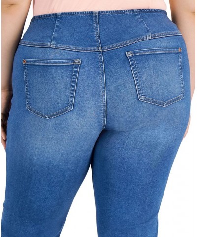 Plus Size Pull-On Flare-Leg Jeans Pineapple Wash $11.64 Jeans