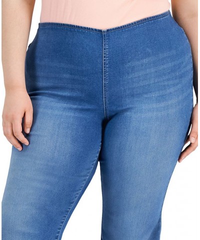 Plus Size Pull-On Flare-Leg Jeans Pineapple Wash $11.64 Jeans