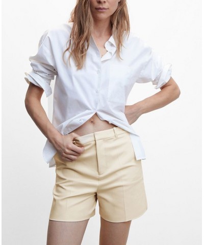 Women's Pockets Cotton Shorts Beige $27.13 Shorts