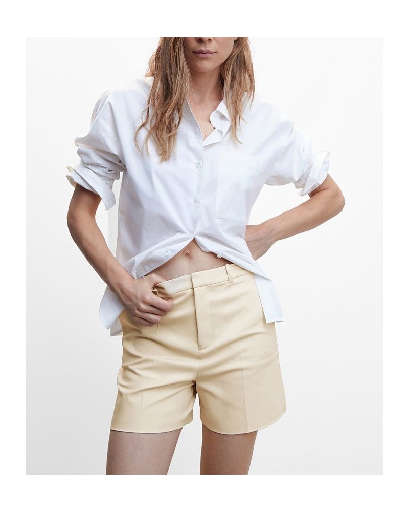 Women's Pockets Cotton Shorts Beige $27.13 Shorts