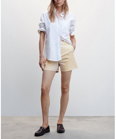 Women's Pockets Cotton Shorts Beige $27.13 Shorts