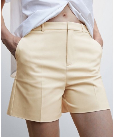 Women's Pockets Cotton Shorts Beige $27.13 Shorts