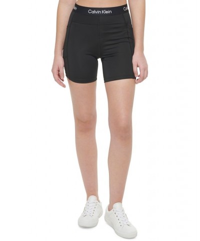 Women's Logo-Graphic Pull-On Biker Shorts Black $15.29 Shorts