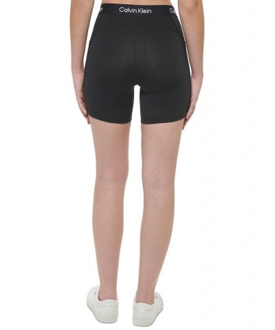 Women's Logo-Graphic Pull-On Biker Shorts Black $15.29 Shorts