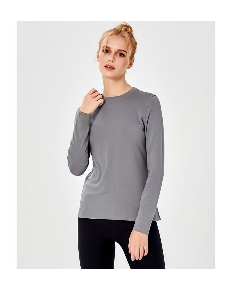 Pima Going Long Sleeve Tee for Women Ice Grey $31.20 Tops