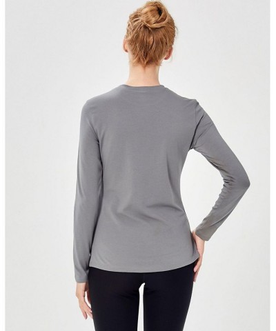 Pima Going Long Sleeve Tee for Women Ice Grey $31.20 Tops