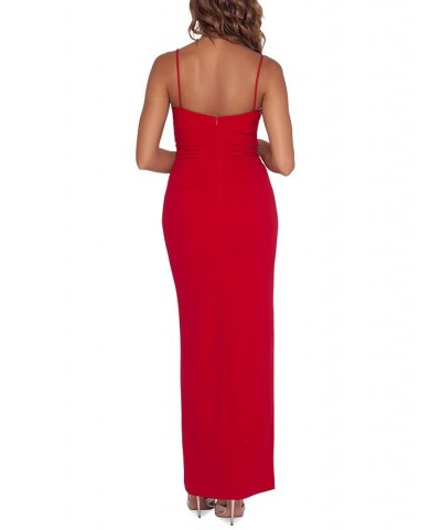 Ruffled High-Slit Gown Red $87.15 Dresses