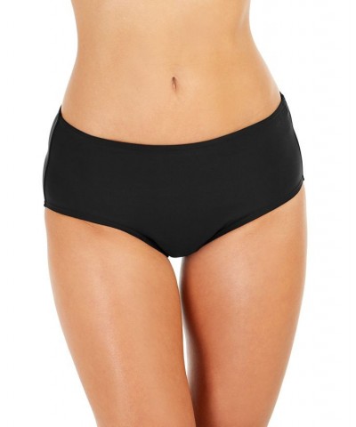 Women's Printed V-Wire Bandeau Halter Tankini Top & Hipster Bikini Bottoms Black $42.14 Swimsuits