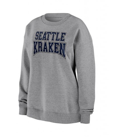 Women's Heathered Gray Seattle Kraken Oversized Pullover Sweatshirt Heathered Gray $34.30 Sweatshirts