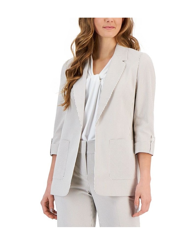 Petite Seersucker 3/4-Sleeve Blazer Sesame/vanilla Ice $54.21 Jackets