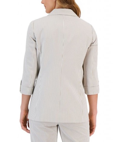 Petite Seersucker 3/4-Sleeve Blazer Sesame/vanilla Ice $54.21 Jackets