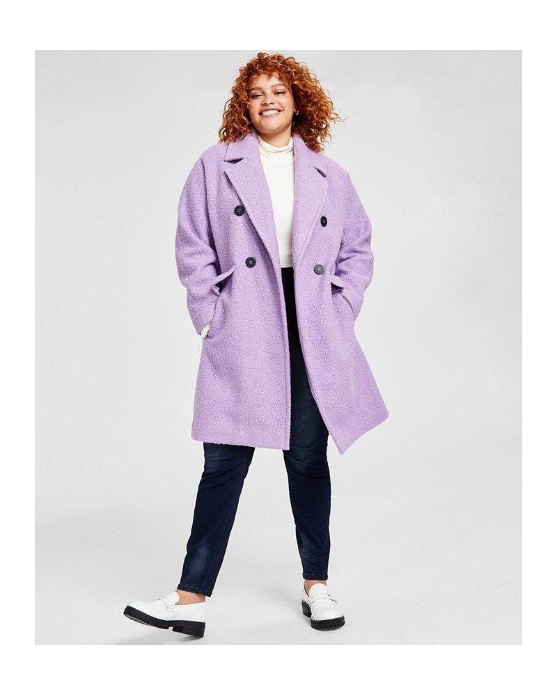 Plus Size Double-Breasted Bouclé Walker Coat Iris $73.60 Coats