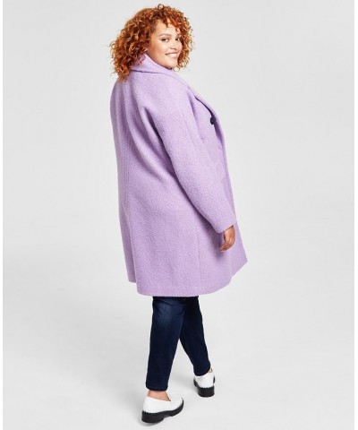 Plus Size Double-Breasted Bouclé Walker Coat Iris $73.60 Coats