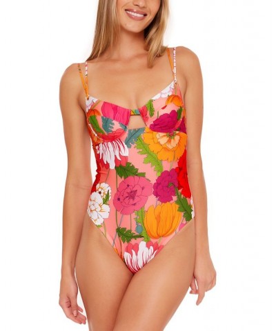 Women's Sunny Bloom Underwire One-Piece Swimsuit Multi $61.92 Swimsuits
