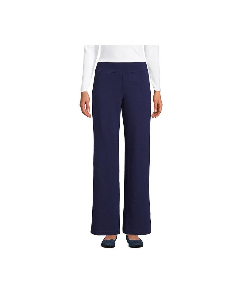 Women's Petite Starfish Mid Rise Wide Leg Pull On Pants Blue $31.48 Pants