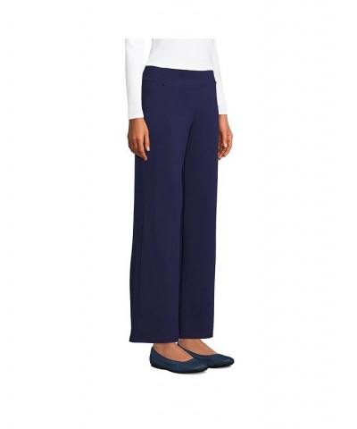 Women's Petite Starfish Mid Rise Wide Leg Pull On Pants Blue $31.48 Pants