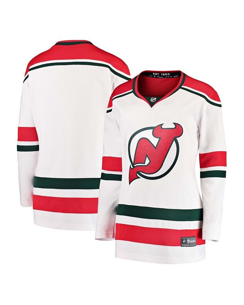 Women's Branded White New Jersey Devils 2022/23 Heritage Premier Breakaway Jersey White $41.85 Jersey