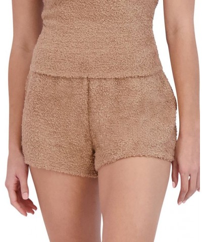 Women's Pull-On Chenille Sleep Shorts Tan/Beige $15.50 Sleepwear