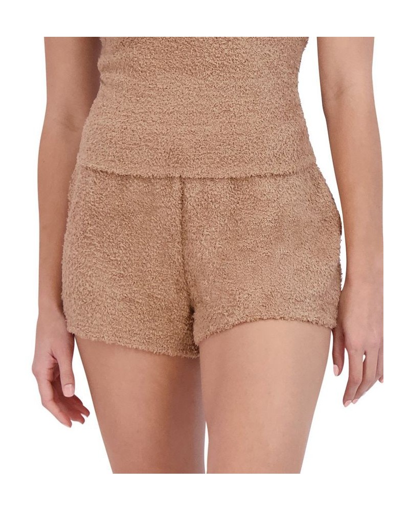 Women's Pull-On Chenille Sleep Shorts Tan/Beige $15.50 Sleepwear